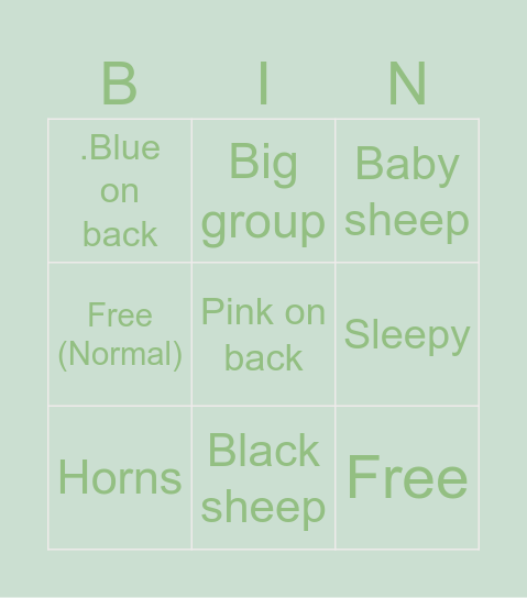 Sheep bingo!🐑🐏 Bingo Card