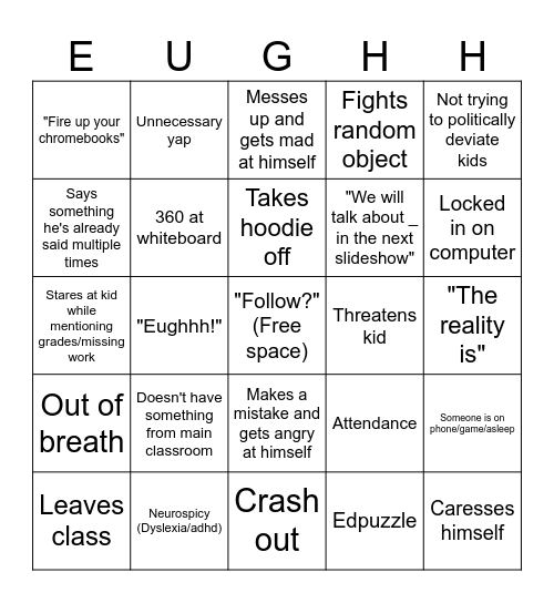 Martinson Bingo Card