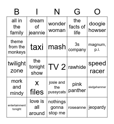 TV 2 Bingo Card