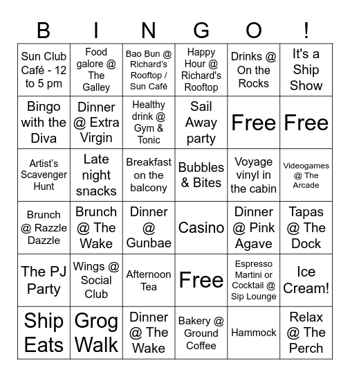 Valiant Lady Bingo Card