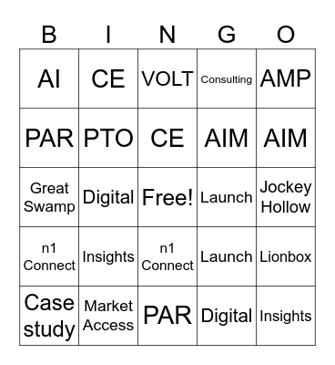 Payer Sciences Lingo Bingo Card