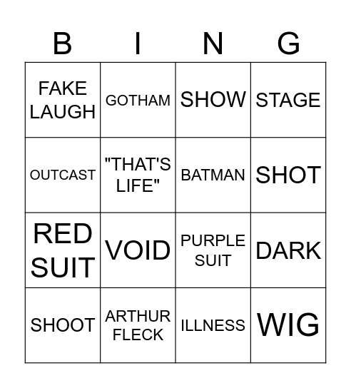 JOKER BINGO Card