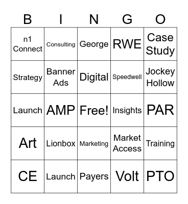 Payer Sciences Bingo Card