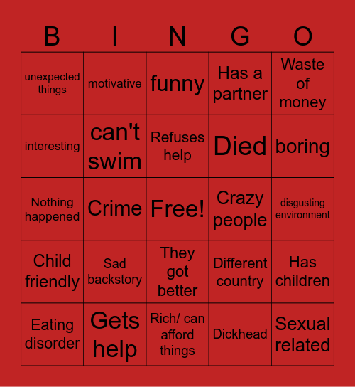 TLC Bingo Card