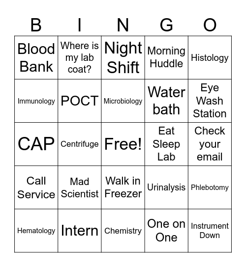 LAB WEEK BINGO!! Bingo Card