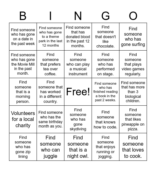 Blackfoot Medical Center Bingo Card