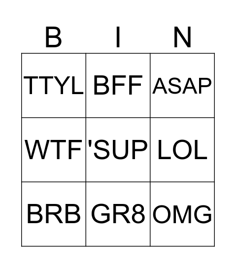 LOL Bingo Card