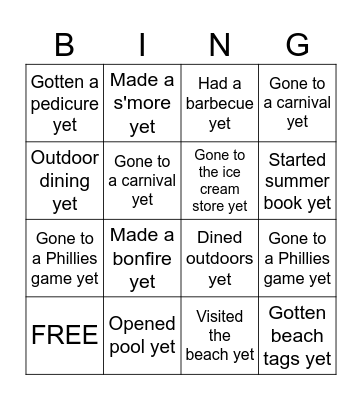Summer is not here …Yet! Find someone who hasn’t… Bingo Card