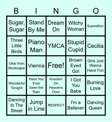 MUSIC BINGO 1 Bingo Card