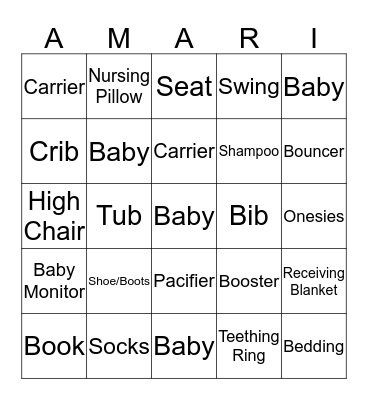 AMARI Bingo Card