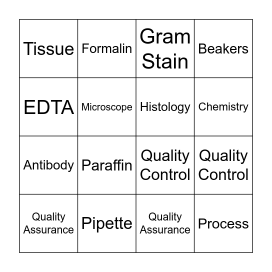 Lab Week Bingo Card