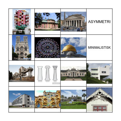 arkitektur bingo Card
