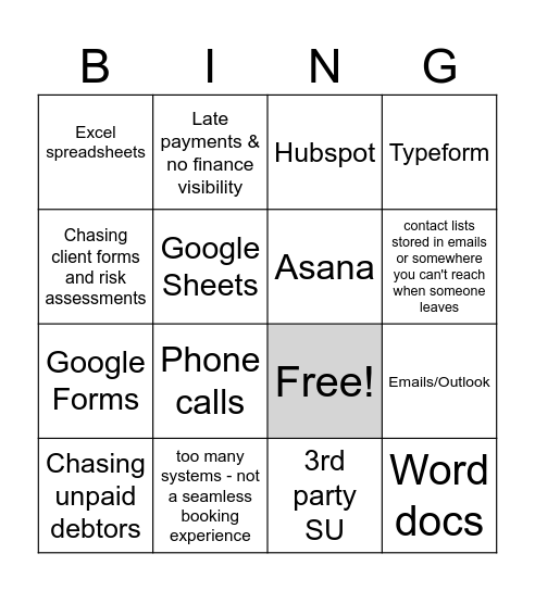 Uni-Street Solves it Bingo Card