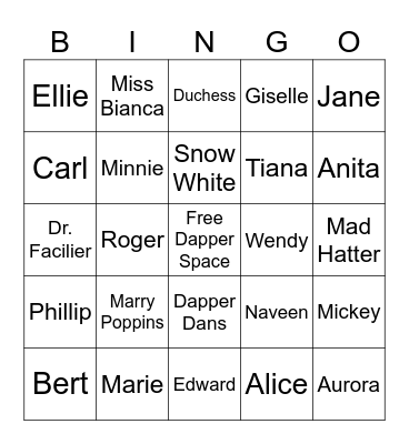 Dapper Day Bingo Card