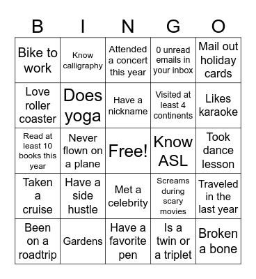 Child Services Bingo Card