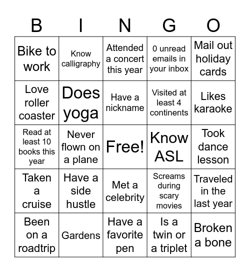 Child Services Bingo Card