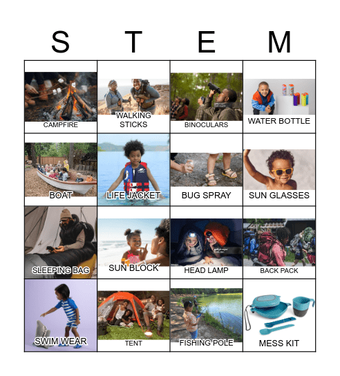 Summer Time Camping Fun Bingo Card