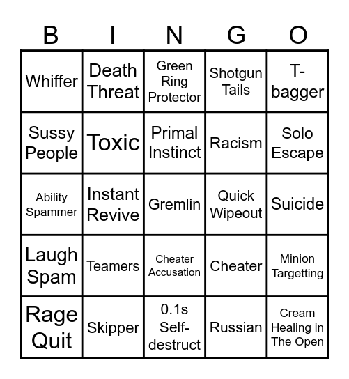 Public Sonic.EXE The Disaster Bingo Card