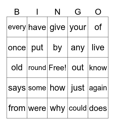 Lexia Level 5 Bingo Card