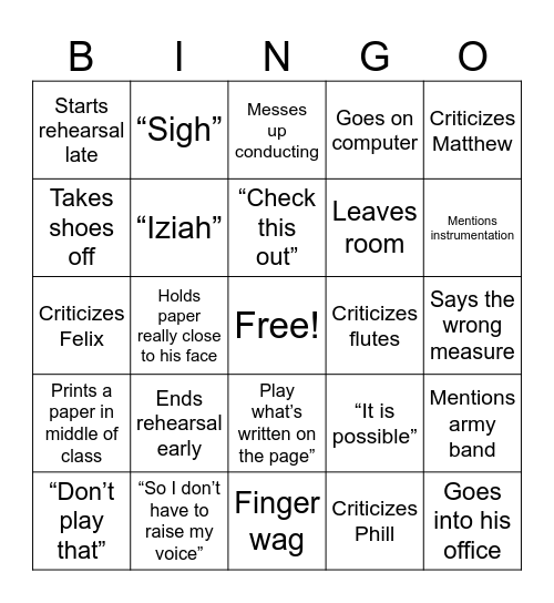 Lopez take 2 Bingo Card
