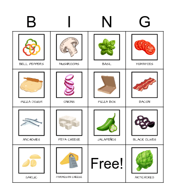 PIZZA BINGO Card