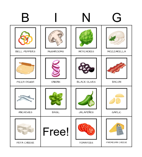 PIZZA BINGO Card