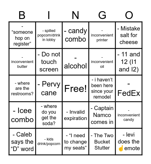 RMC BINGO Card