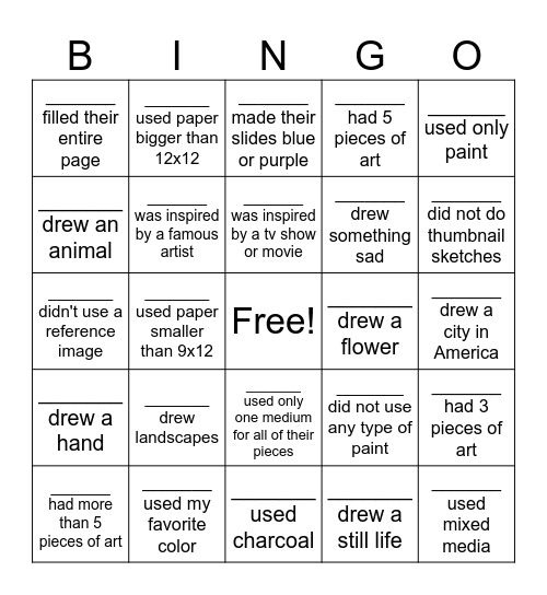 Presentation Bingo Card