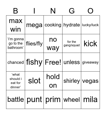 FISHY SLOTS Bingo Card