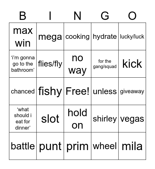 FISHY SLOTS Bingo Card
