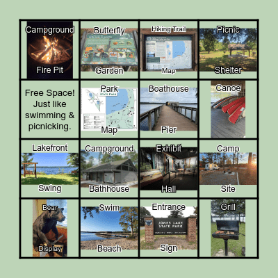 Jones Lake State Park Bingo Card