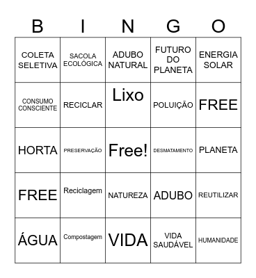 SUSTENTABILIDADE Bingo Card