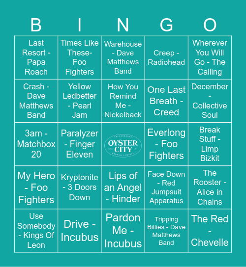 Divorced Dad Rock Bingo Card