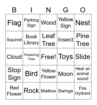 Girl Scout Walk Bingo Card