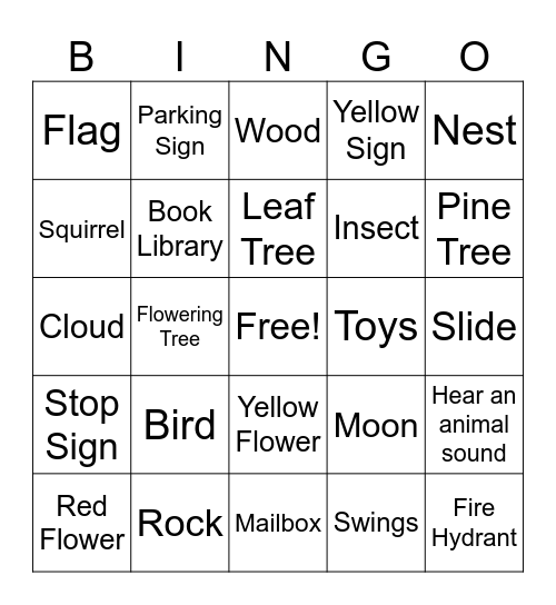 Girl Scout Walk Bingo Card