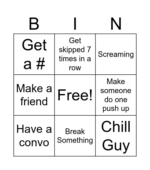 Ome.TV Bingo Card