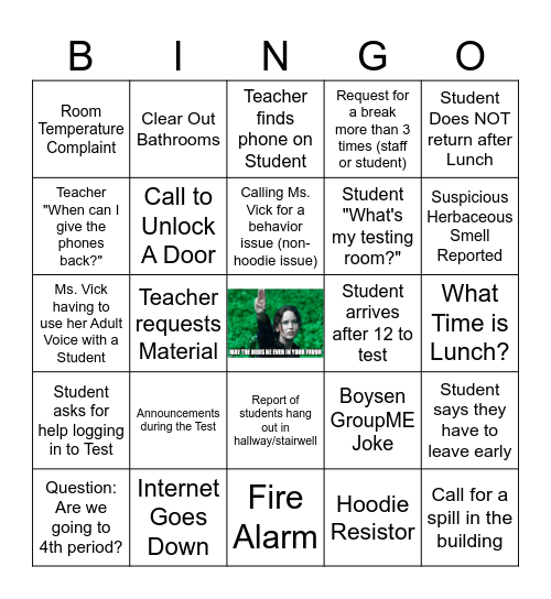 STAAR EOC BINGO Card