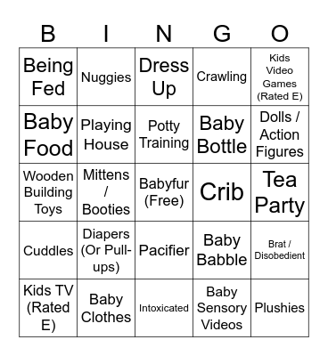 Babyfur Bingo Card