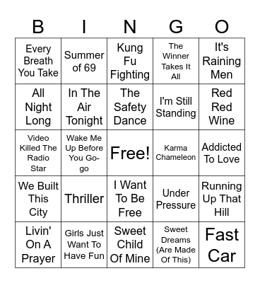 Music Bingo Card