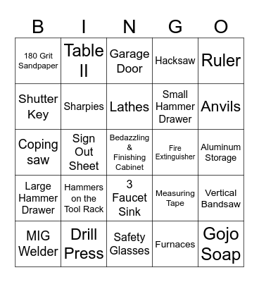 Metalshop: Full Card Bingo Card