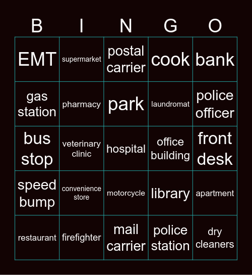 ESL 602-02 Unit 5 (Spring 2025) Bingo Card