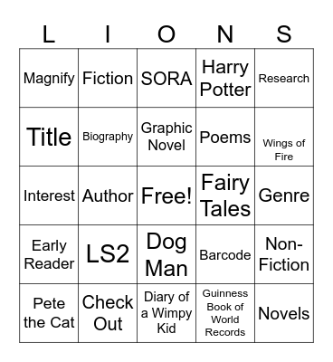 Library Bingo Card