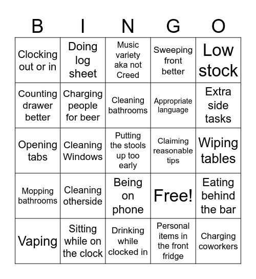 Miltons Meeting Bingo Card