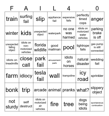 FailArmy Bingo Card