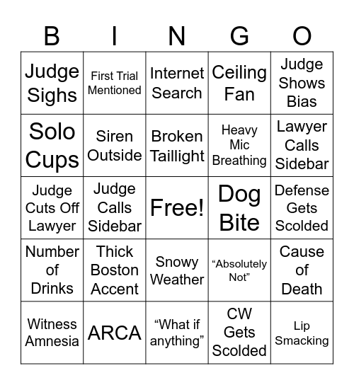 MA v Karen Read Bingo Card