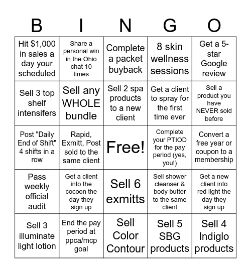 April 20 - May 3 Bingo Card