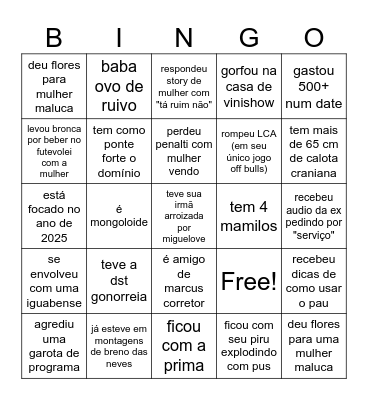 BINGO DO MAÇO Bingo Card