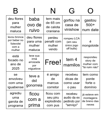 BINGO DO MAÇO Bingo Card