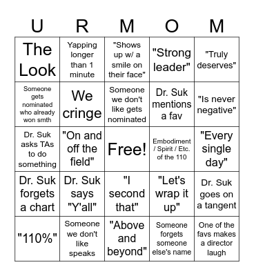 110 Meeting 4/21 Bingo Card