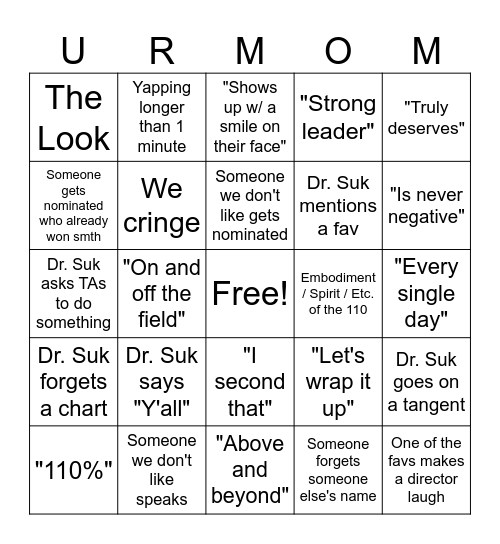 110 Meeting 4/21 Bingo Card